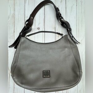 Dooney & Bourke Grey Pebble Grain Leather Hobo Shoulder Bag
